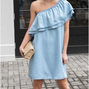 BB Dakota One Shoulder Chambray Dress